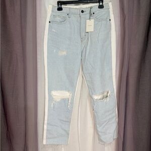 Light Blue Distressed Ankle Jeans